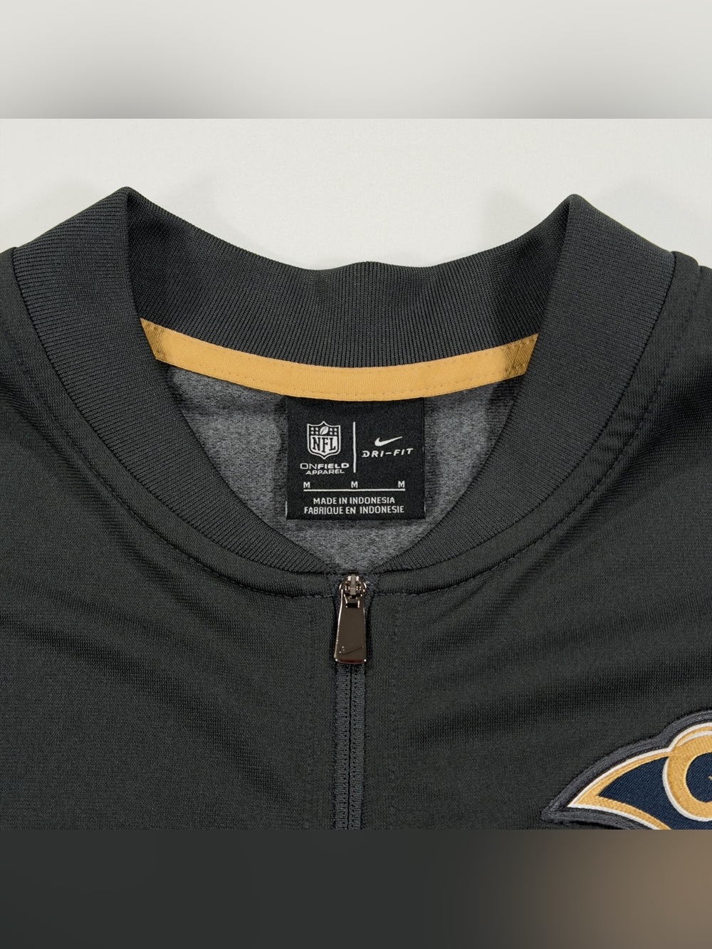 Nike NFL Los Angeles Rams Men's Medium ½ Zip Dri-FIT Sideline Pullover Jacket - Picture 7 of 14